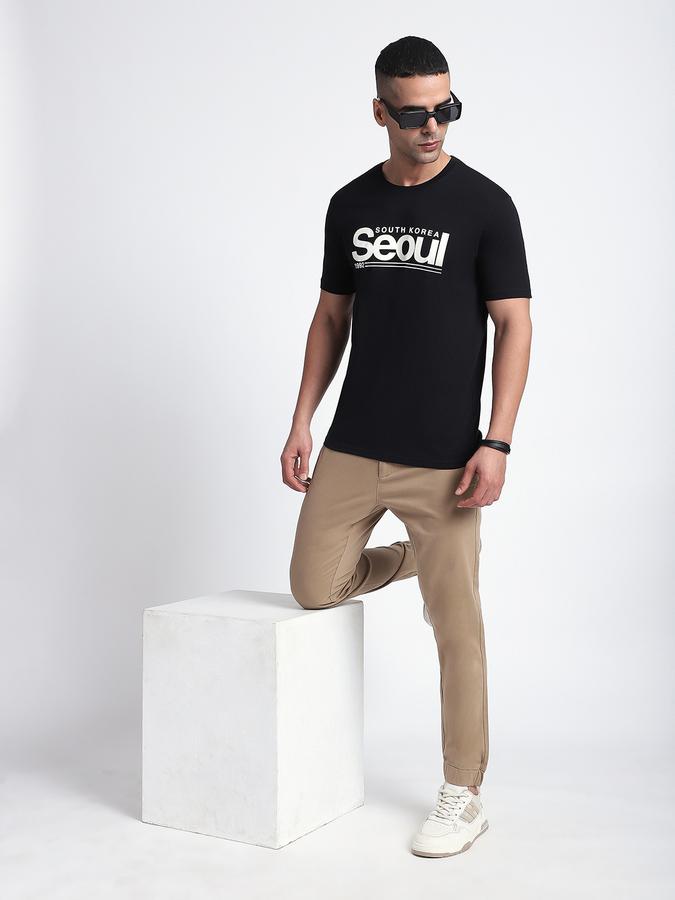 R&B Men's Black Printed T-Shirt