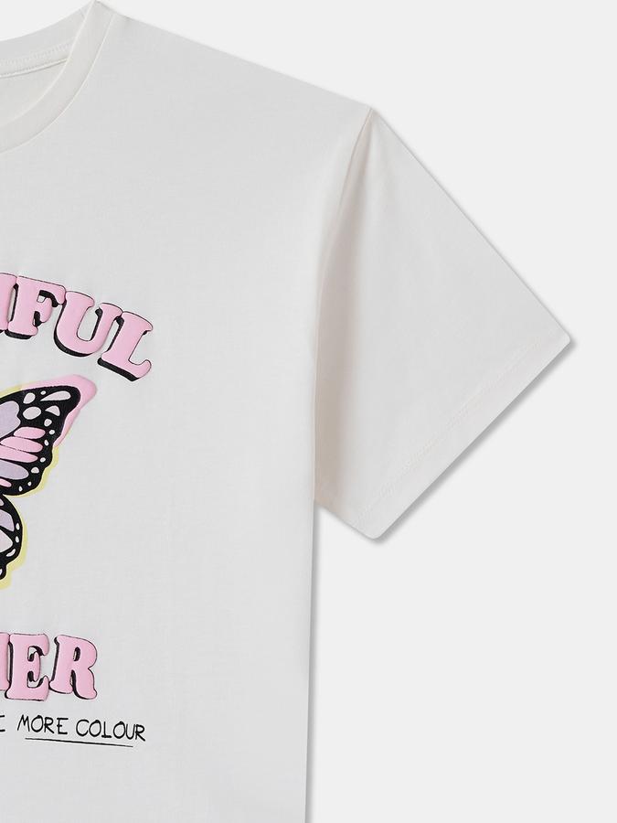 Printed T-Shirt with Crew Neck and Short Sleeves image number 2