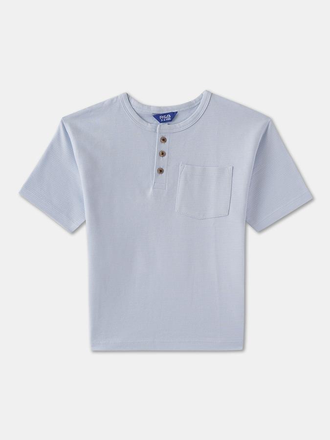 Boys Regular Fit Short Sleeve Henley Neck T-Shirt
