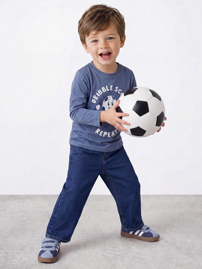 R&B Boys Blue Graphic Print Short Sleeves Tshirt