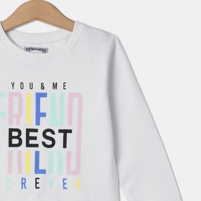 Girls Typographic Print Round-Neck Sweatshirt image number 2