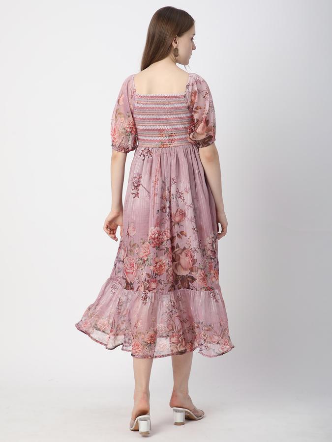 Women Georgette Floral Printed Empire Ethnic Dress