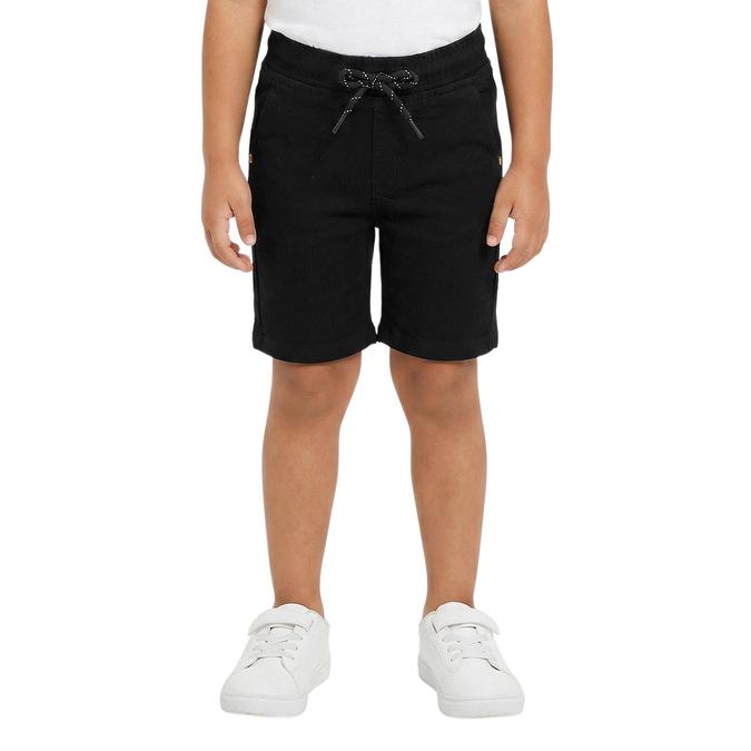 R&B Black Regular Fit Solid Mid Rise Boys Shorts