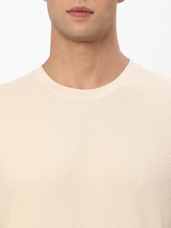 Men Cotton Regular Fit Crew Neck Solid Sweatshirt