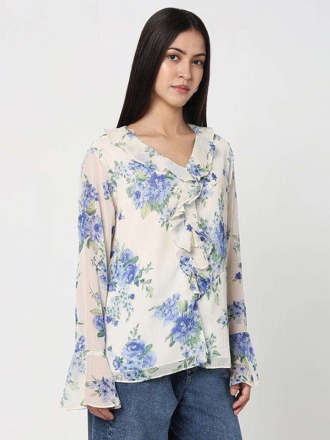 Casual Floral Print Women Top image number 3
