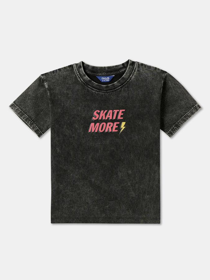 Boys Self Design Pure Cotton Regular T Shirt 
