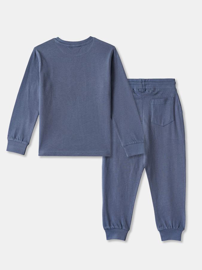 Boys Cotton Regular Fit Long Sleeve Graphic Sleepwear Set