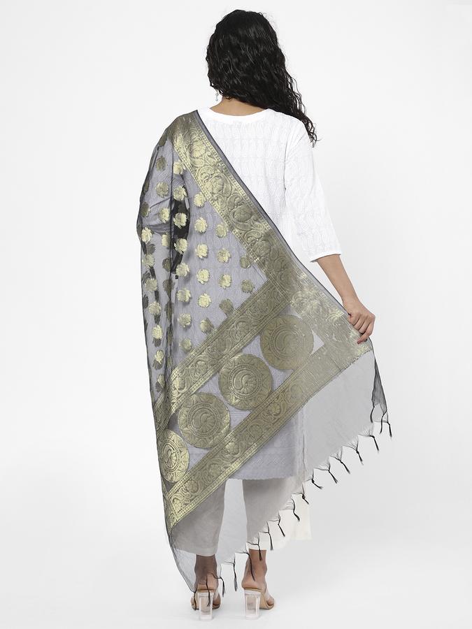 R&B Women's Black Printed Dupatta