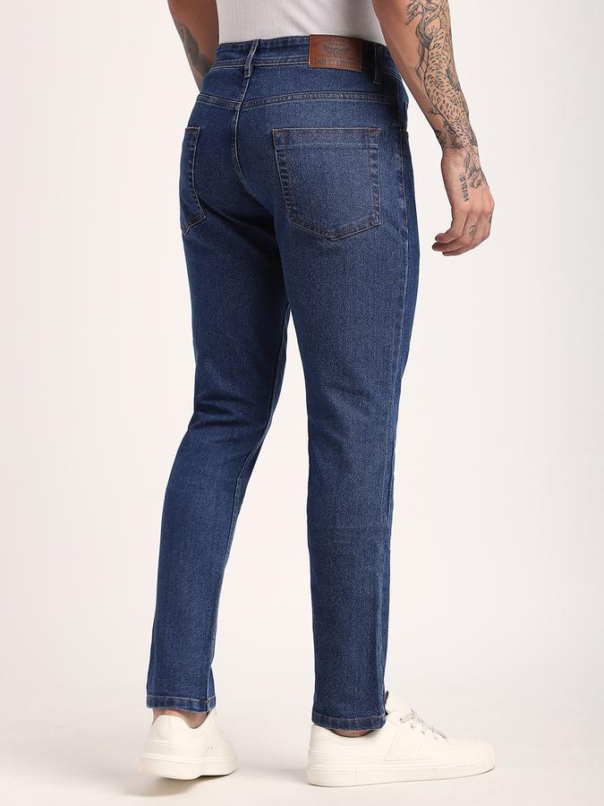 Men Cotton Blend Slim Fit Mid Rise Clean Look Jeans