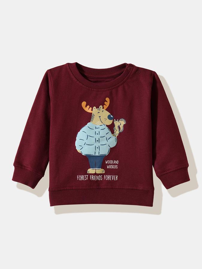 R&B Boys' Maroon Printed Co-ord Set
