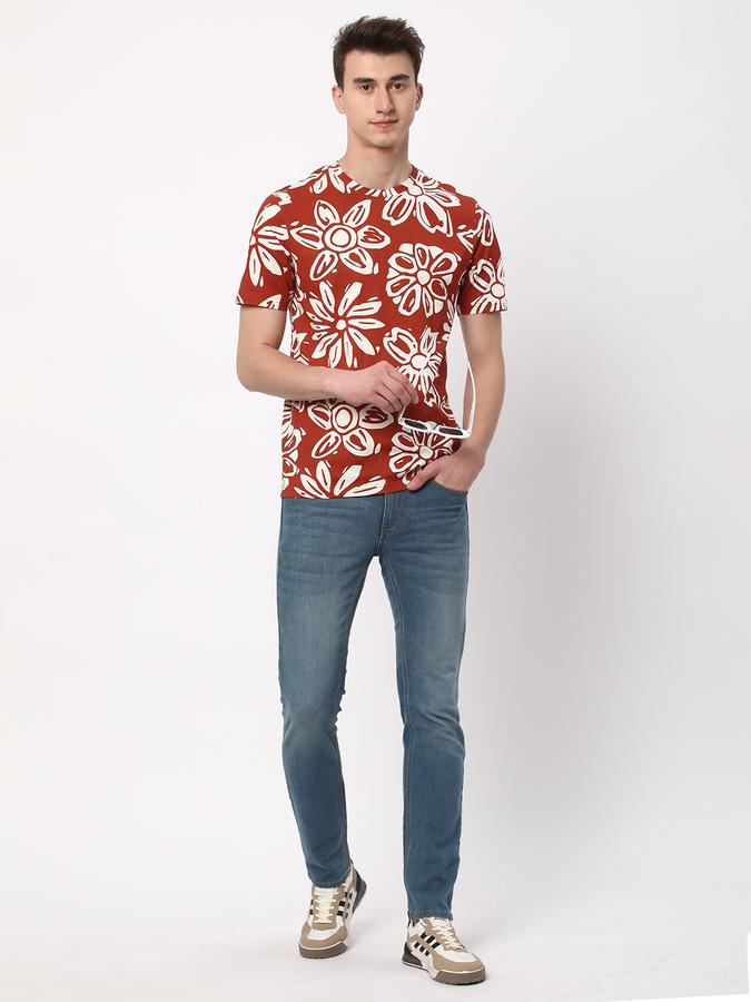 Men Printed Regular Fit Round-Neck T-Shirt image number 1