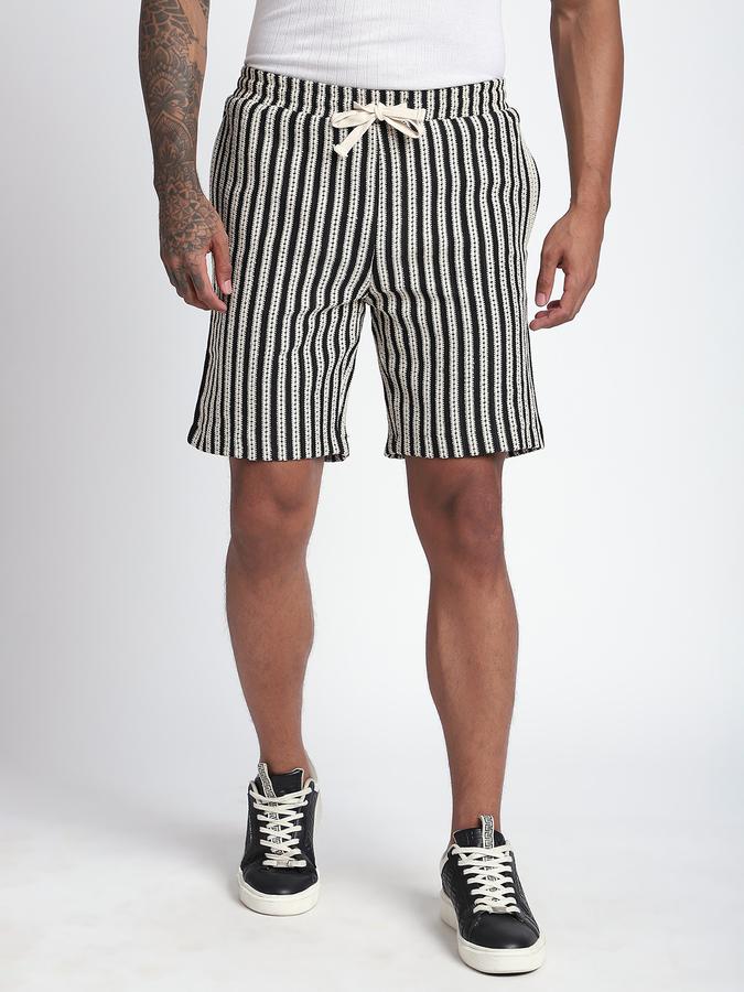 R&B Men's Black Striped Shorts