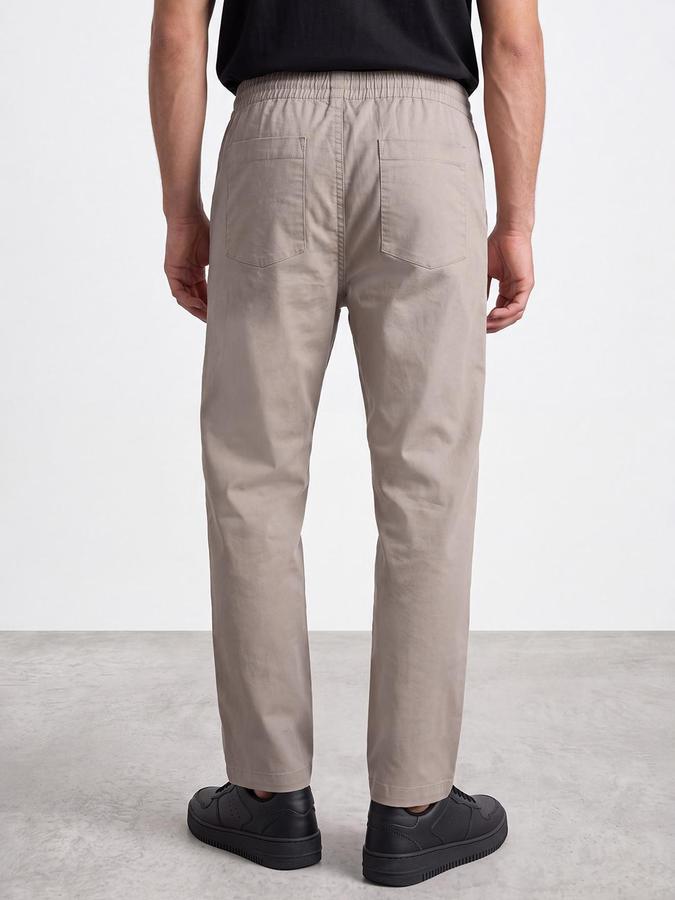 R&B Men Beige Mid Rise Regular Fit Regular Trousers