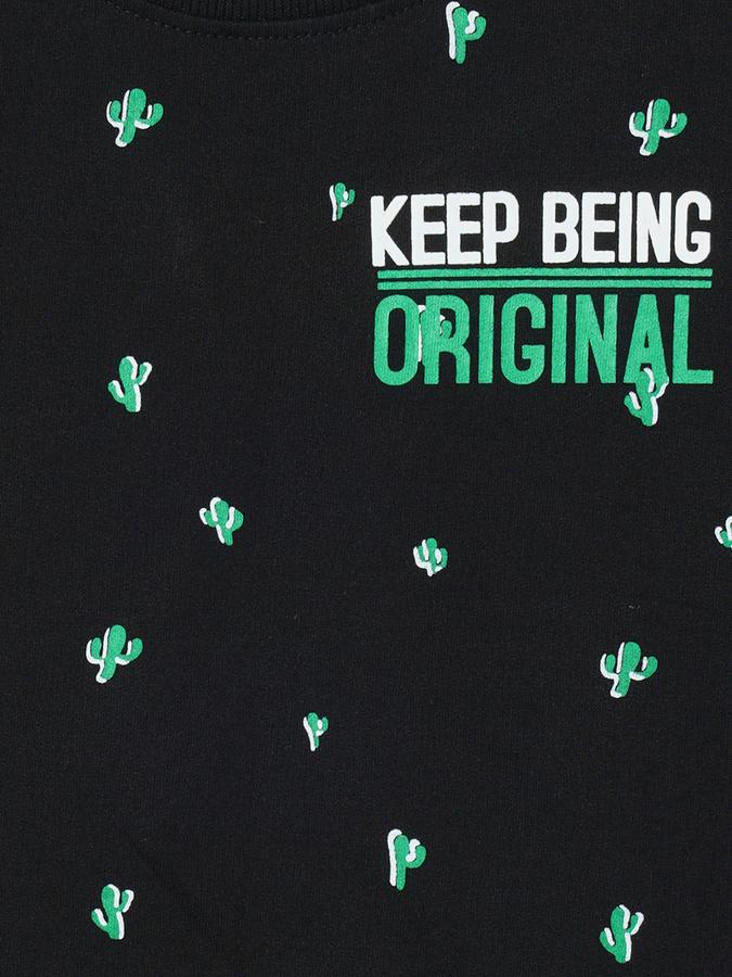 Boys Cotton Regular Fit Crew Neck Graphic Sweatshirt