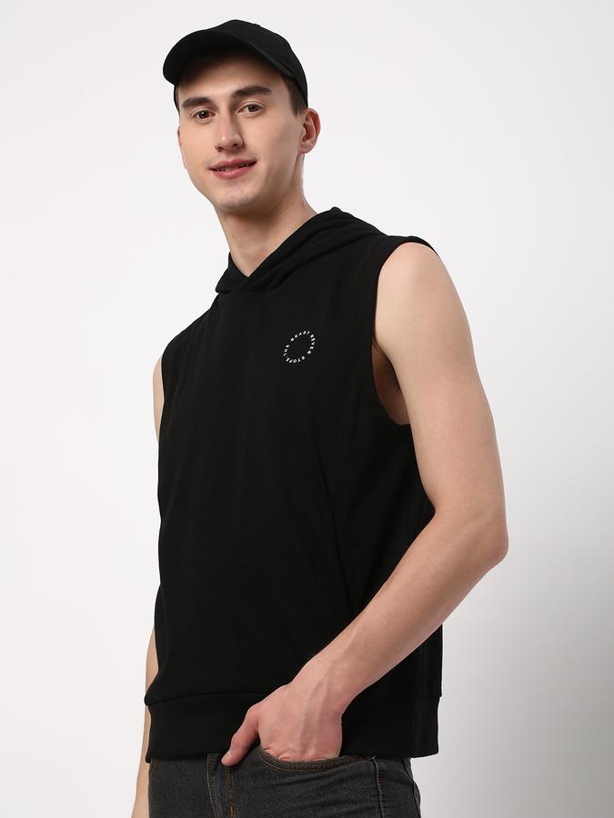 Men Cotton Regular Fit Hooded Gilet Jacket