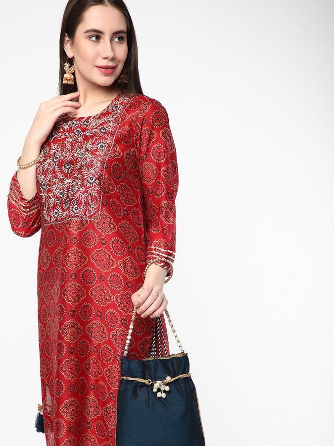 R&B Red Women Kurtas image number 0