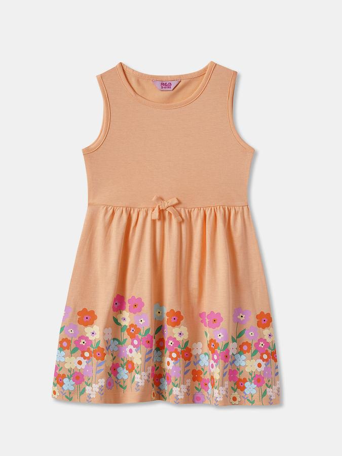 Girls Floral Print A-Line Dress