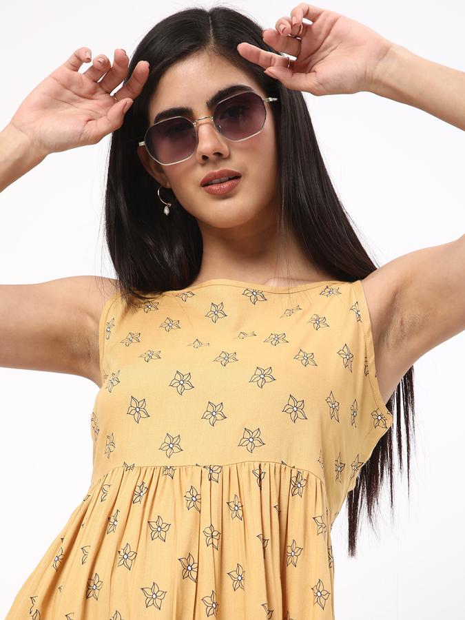 Women Rayon Printed Tiered Ethnic Dress