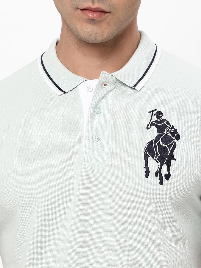Men Logo Embroidered Regular Fit Polo T-Shirt image number 3