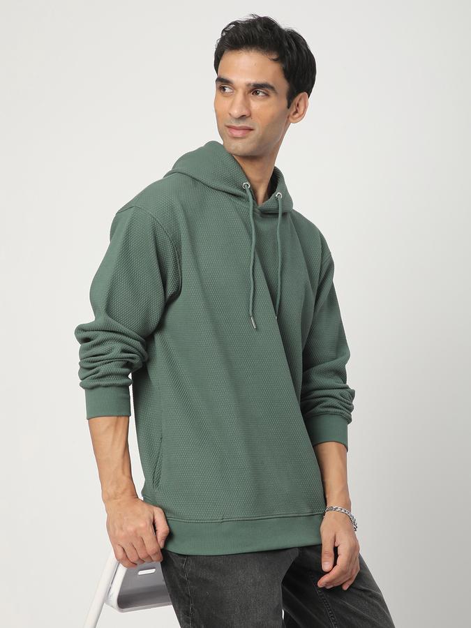 Men Cotton Oversized Fit Hooded Solid Sweatshirt