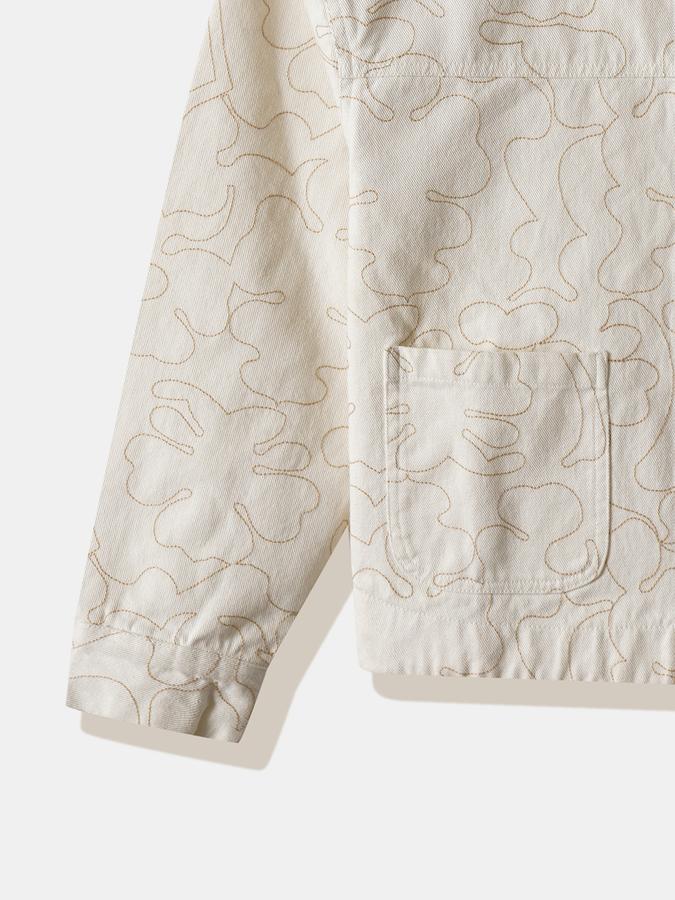 Girls Cotton Denim Abstract Print Jacket