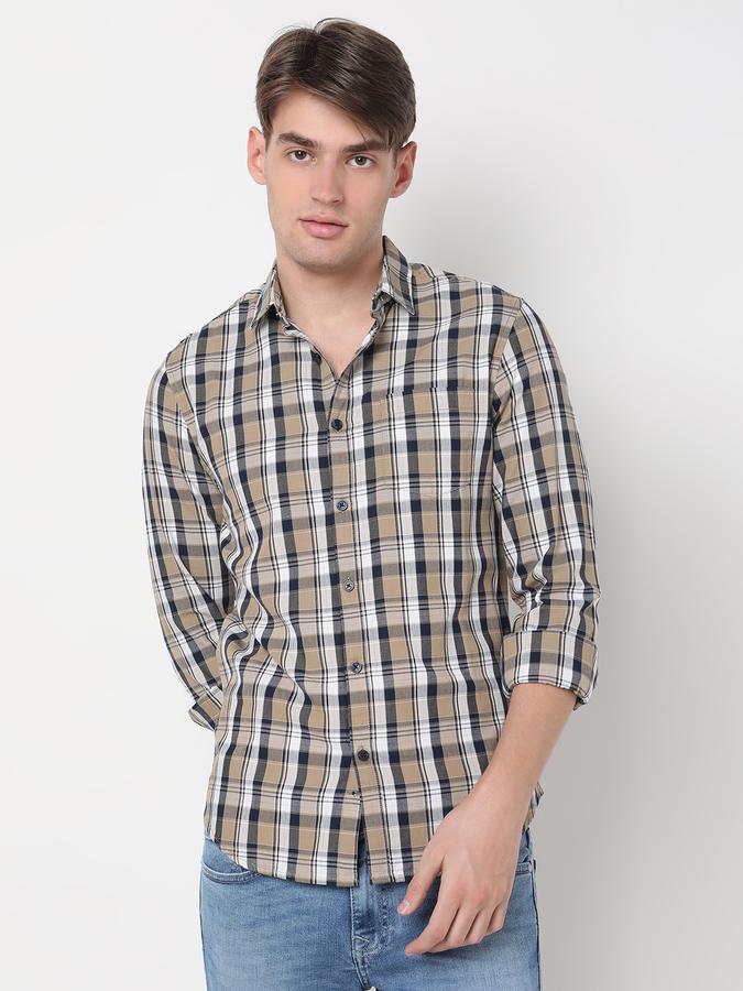 Men Checked Regular Fit Shirt with Patch Pocket image number 0