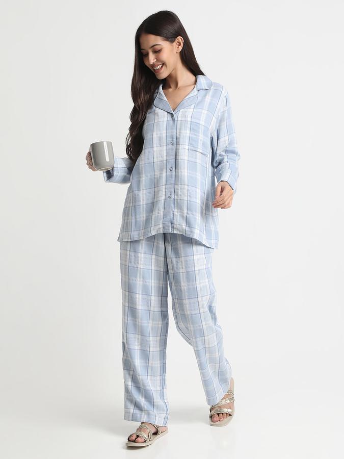 Women Flannel Relaxed Fit Drawstring Waist Plaid Pajama Pants