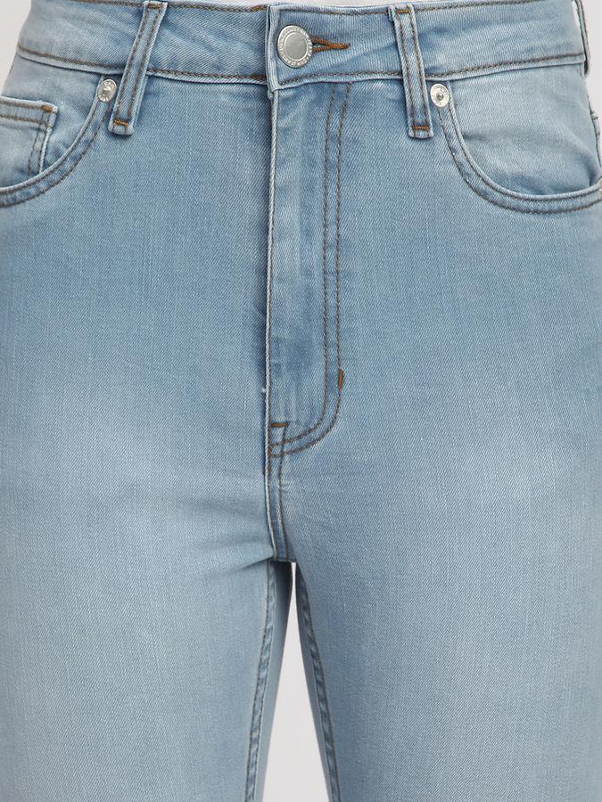 Women Stretch Denim Slim Fit High Rise Faded Jeans