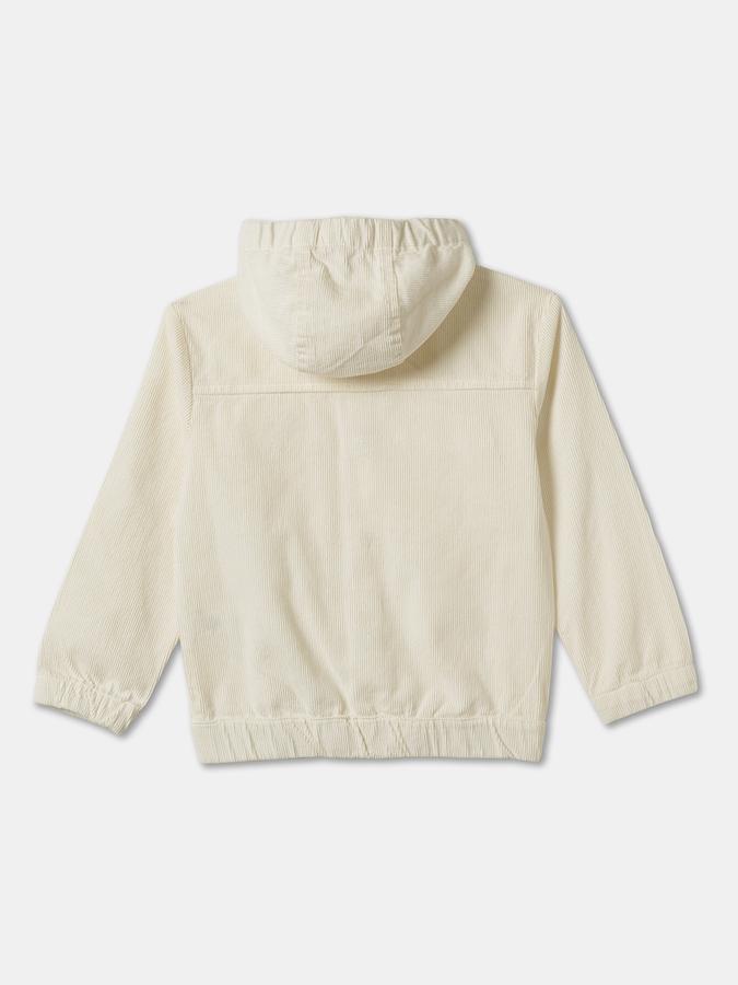 Boys Corduroy Hooded Button Solid Jacket