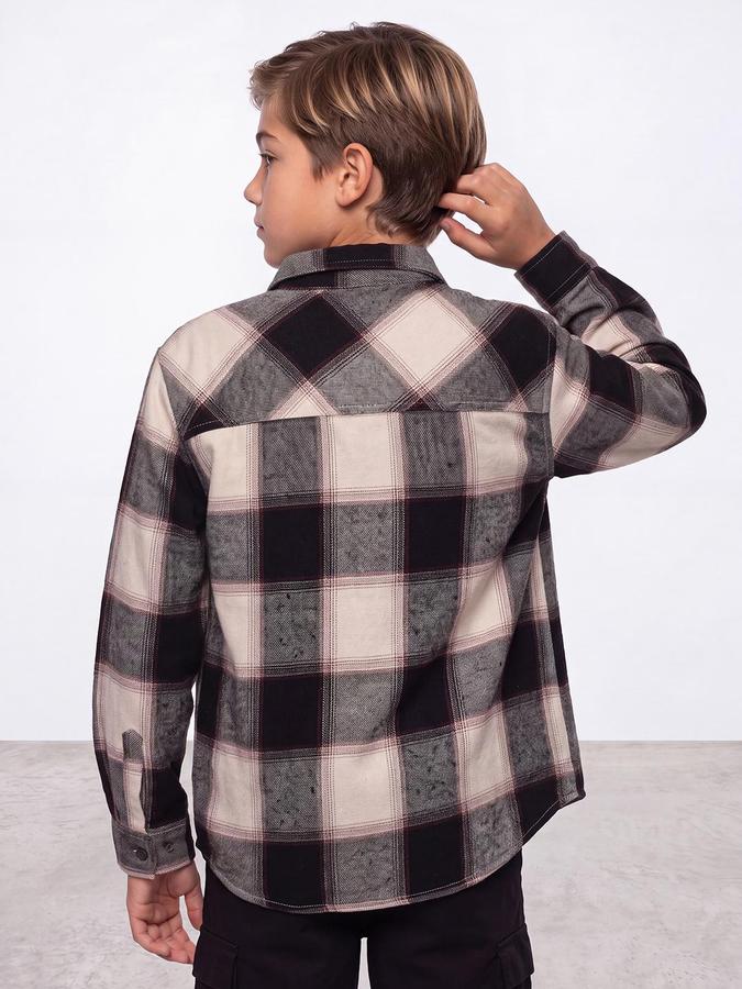 R&B Boys Multi Tartan Checks Long Sleeves Regular Fit Shirt