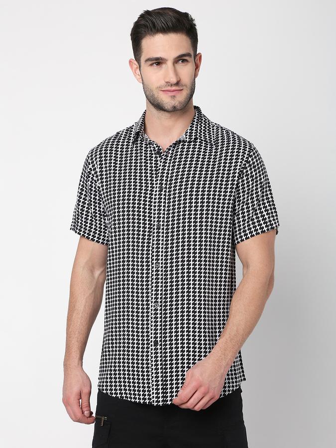 Men Geometric Print Regular Fit Cotton Shirt image number 0