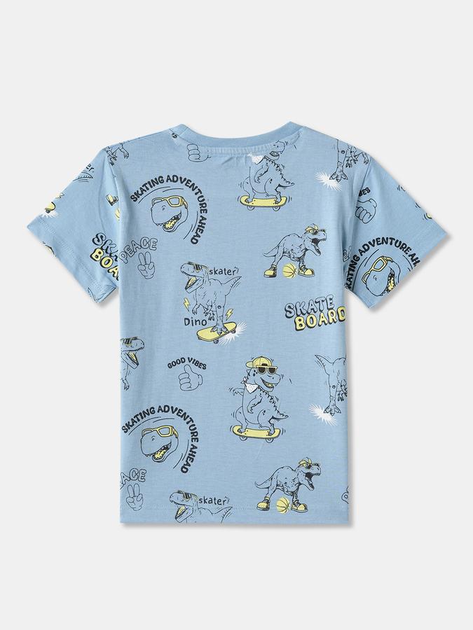 Boys Cotton Regular Fit Crew Neck Graphic T-shirt