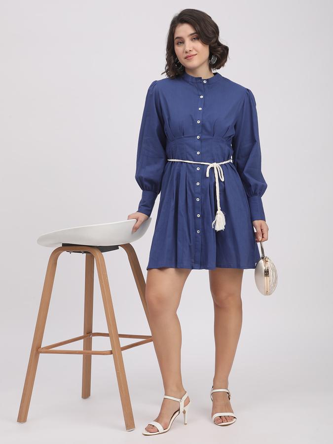 Women Cotton Solid Shirt Ethnic Dress