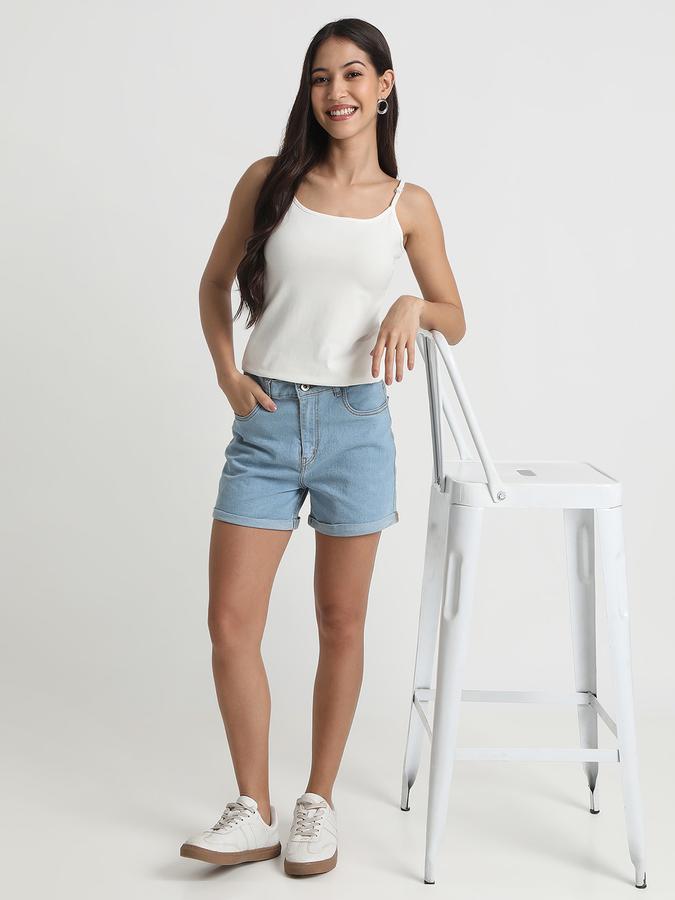 R&B Women Ivory Solid Camisole Top