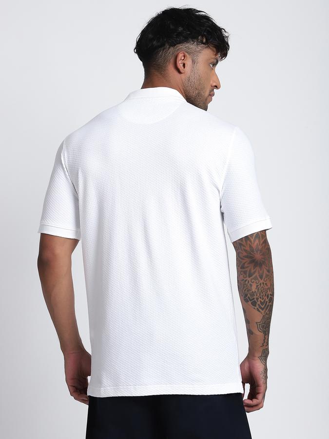 Men Cotton Regular Fit Polo Neck Solid T-shirt