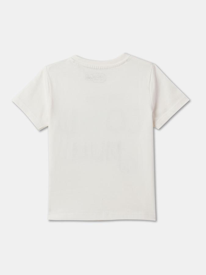 Boys Typographic Print Relaxed Fit Round-Neck T-Shirt image number 1