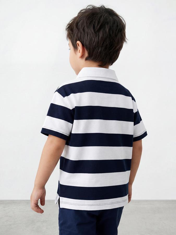 R&B Multi Boys Striped Short Sleeves Tshirt