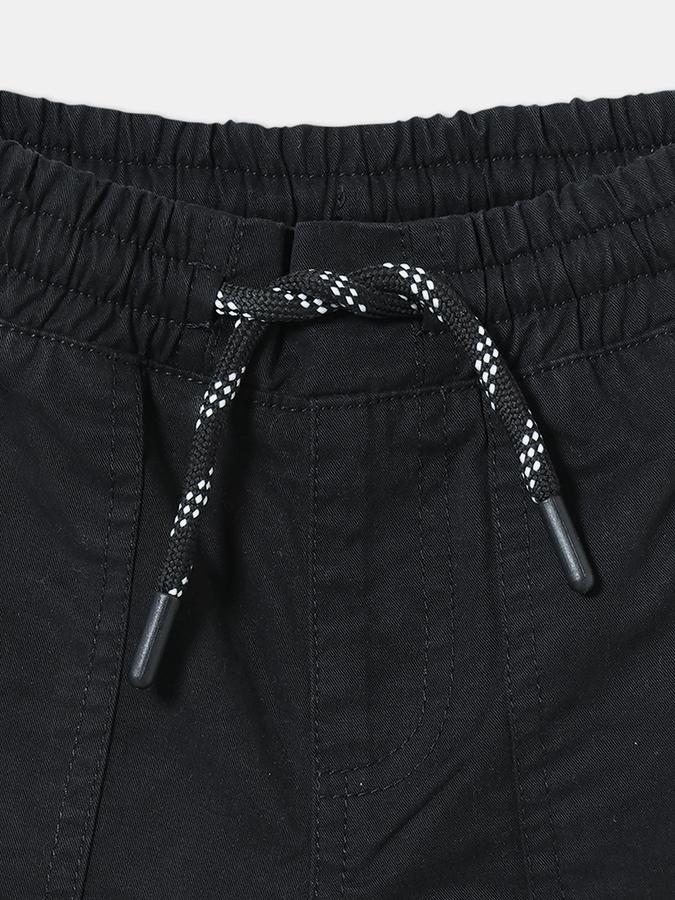 Boys Cotton Relaxed Fit Drawstring Waist Cuffed Hem Shorts