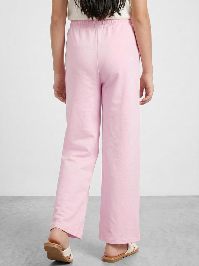 R&B Girl Pink Wide Leg Graphic Track Pants 
