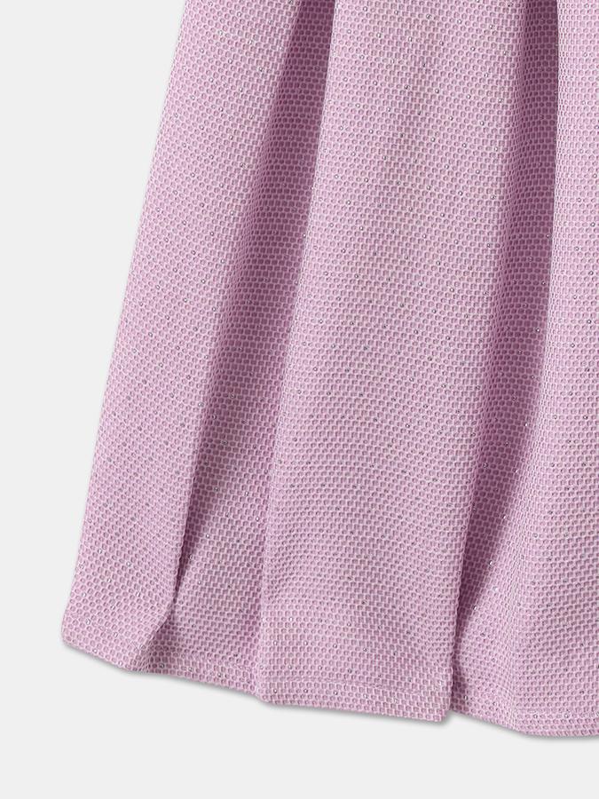 Girls Textured Sleeveless Round Neck Regular Dress