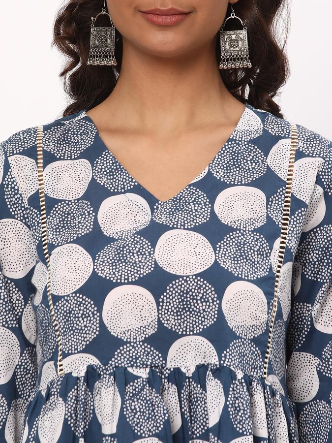 R&B Women's Printed Cotton Tunic Bell Sleeve image number 3
