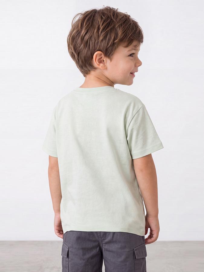 R&B Boys Green Short sleeve Round Neck Game On Typography Graphics Bold Graphic Pure Cotton T-Shirt