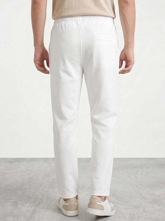 R&B Men's Ivory Regular Fit Trousers