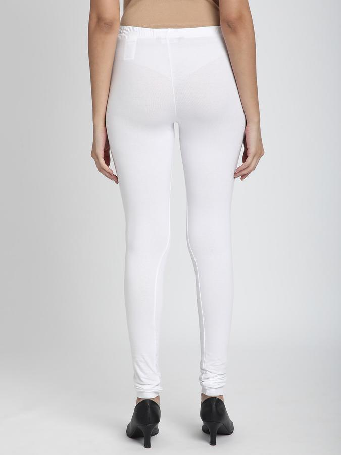 Women Cotton Elasticated Waist Full Length Solid Leggings