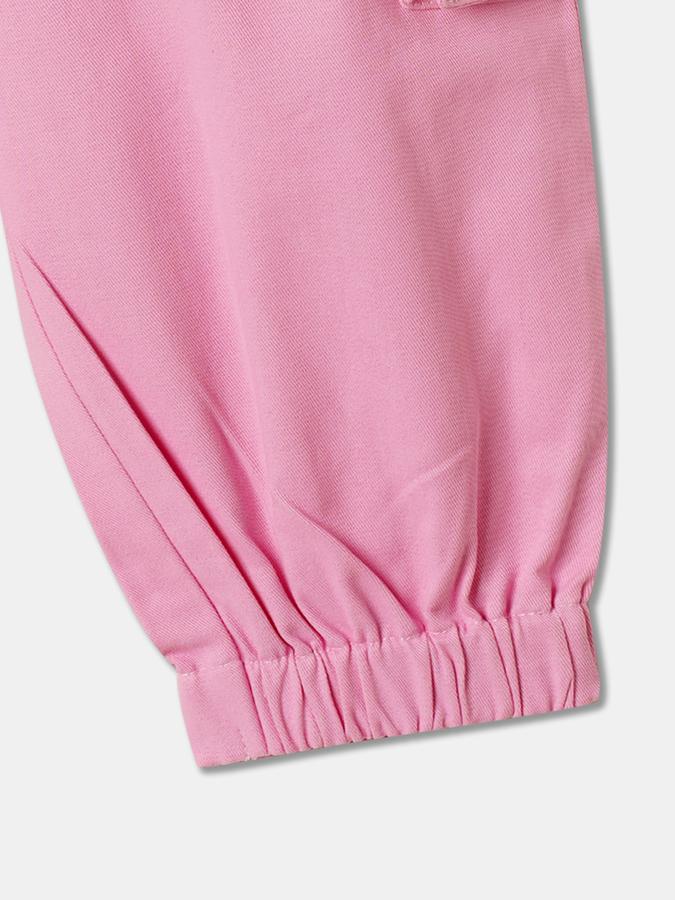 Boys Regular Fit Solid Drawstring Waist Trouser