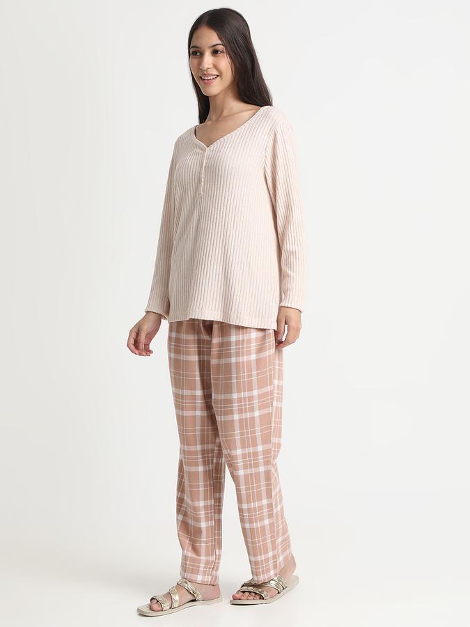 Women Flannel Relaxed Fit Drawstring Plaid Pajama Pants