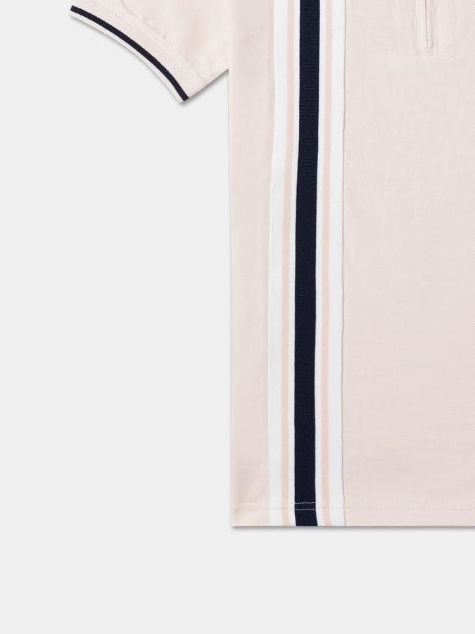 Boys Striped Relaxed Fit Polo T-Shirt image number 3