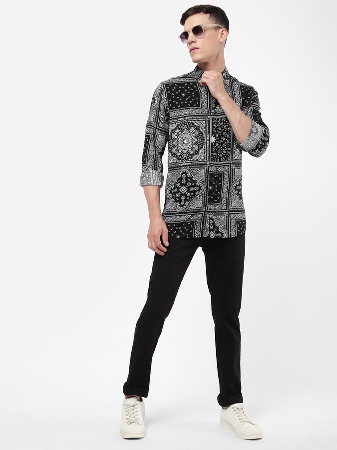 R&B Men Black Casual Shirts image number 1