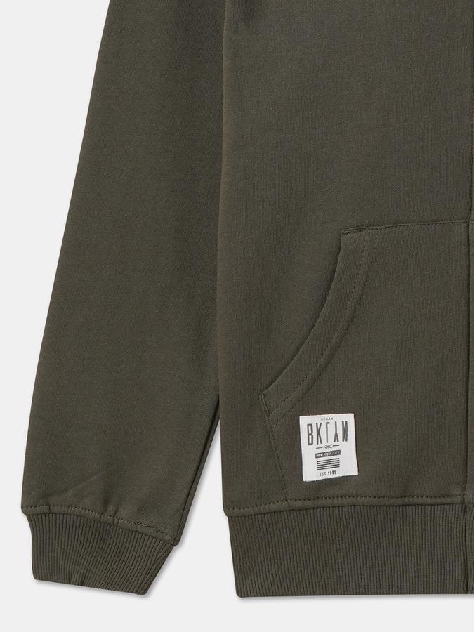 Boys Cotton Hooded Zip Up Graphic Jacket