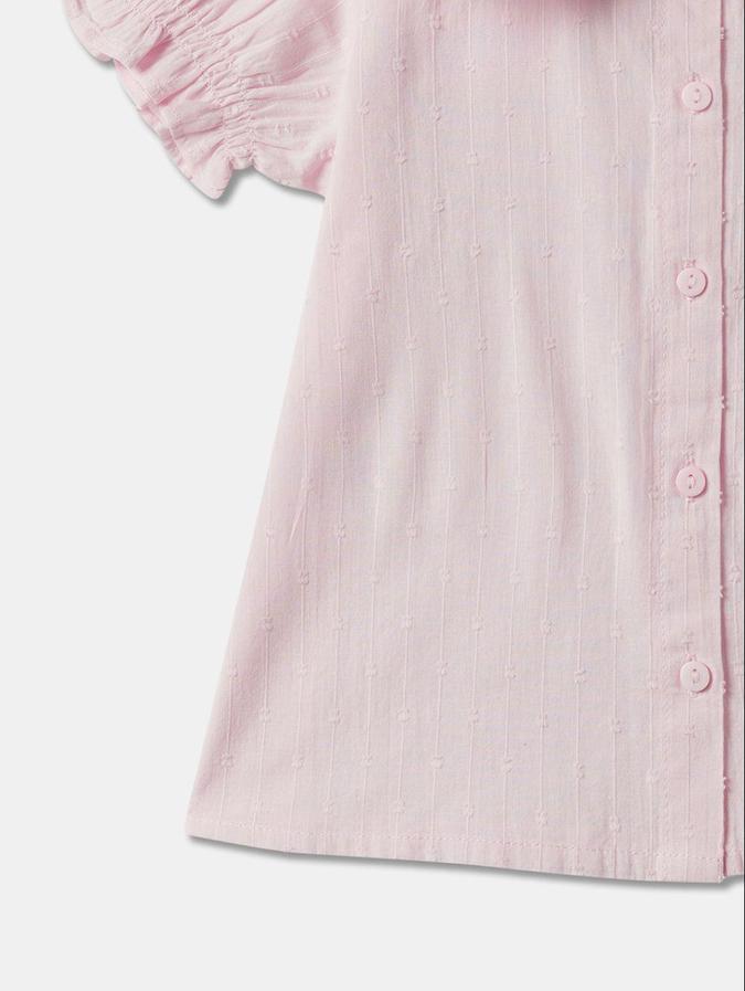 R&B Girls Pink Short Sleeves Solid Top